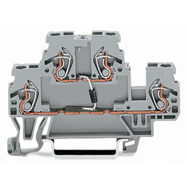 dwupiętrowa złączka diodowa 2,5 mm2 szara