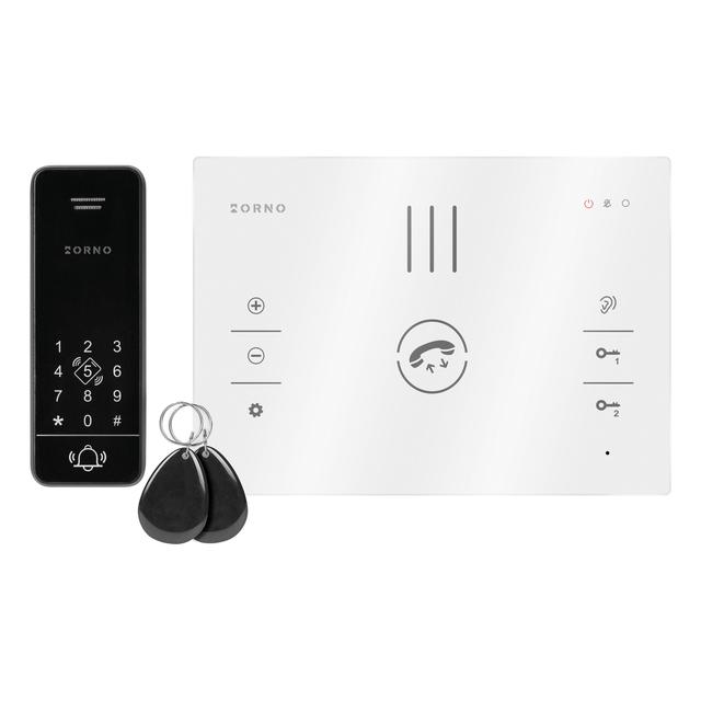 SANDI, zestaw domofonowy jednorodzinny, bezsłuchawkowy 2-żyłowy, z szyfratorem i czytnikiem breloków