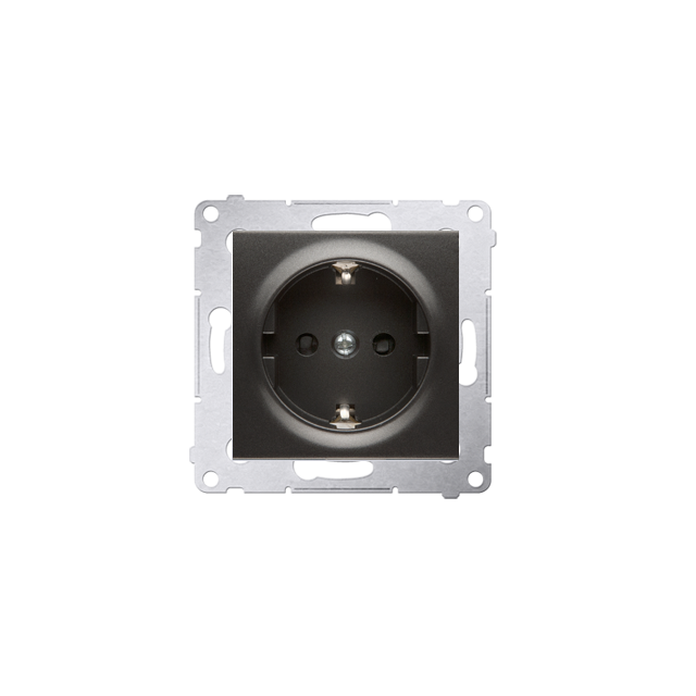 Simon 54 Gniazdo Schuko z przesłonami 16A szybkozłączka antracyt