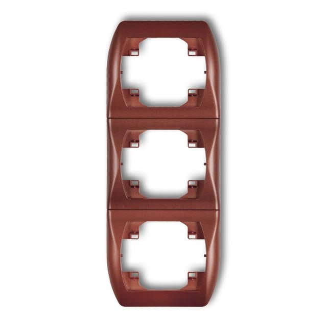 TREND Ramka pionowa potrójna brązowy metalik