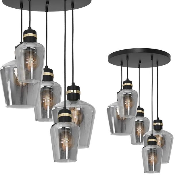 lampa wisząca Richmond 5xE27 czarno/złota MLP6542 Milagro