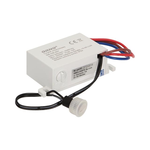 Czujnik zmierzchowy z hermetyczną zewnętrzną sondą, IP54, mini, 2000W OR-CR-227 ORNO