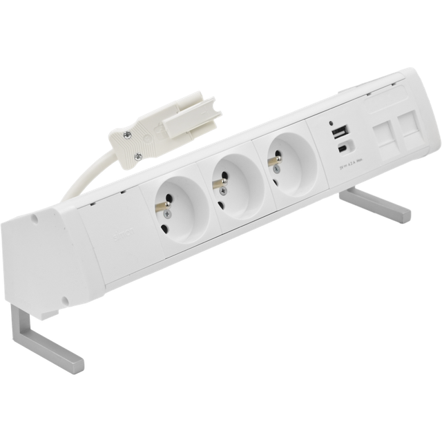Simon 480 TS48-410E30BK0-33 Biurkowy zestaw gniazd 3 gn. typ E + ładow. USB A+C i płytka dla 2 złącz 48410E30BK00000-33 KONTAKT