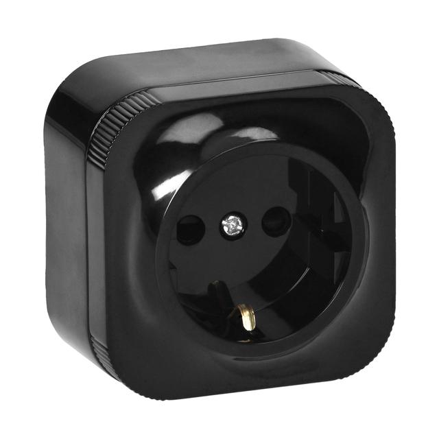 Gniazdo pojedyncze natynkowe ToDo 2P+Z Sch. IP20,czarny10szt OR-OE-7205(GS)/B/10 ORNO