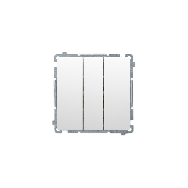 Simon Basic Przycisk potrójny 10A 250V szybkozłączka biały BMP31.01/11 KONTAKT