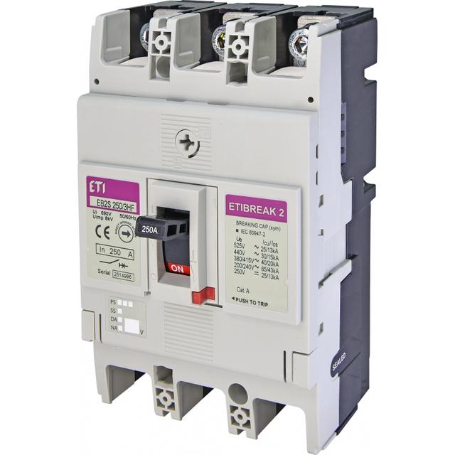 Wyłącznik mocy 40kA wyzw. TM (bez regulacji) EB2S 250/3HF 250A 3P 004671865 ETI