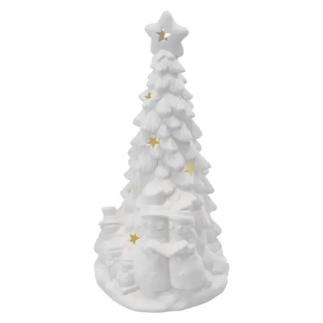 Dekoracje - 4 LED choinka ceramiczna 33,5 cm 2x AA, ciepła biel, IP20