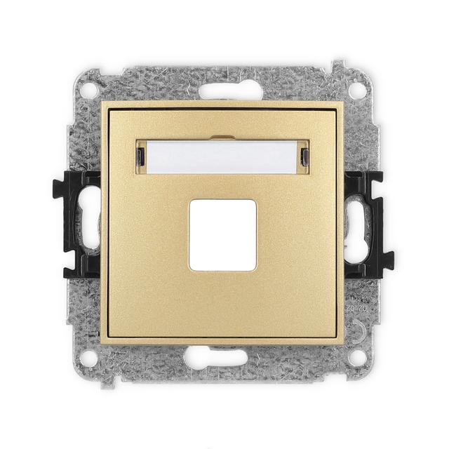 ICON Mechanizm gniazda multimedialnego pojedynczego bez modułu (standard Keystone) złoty