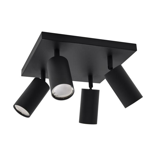 Oprawa lampa ścienna sufitowa MANAM 4X GU10 CZARNA 03766 IDEUS