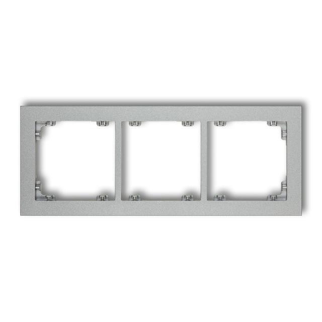DECO Ramka potrójna z tworzywa srebrny metalik 7DR-3 KARLIK