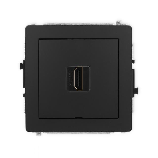 DECO Gniazdo pojedyncze HDMI 2.0, 4K, bez pola opisowego czarny mat 12DHDMIBO-3 KARLIK