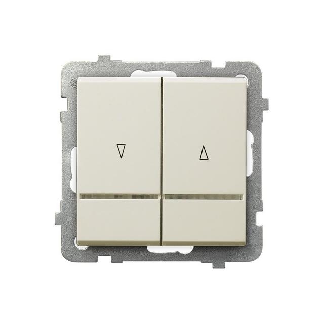 SONATA Łącznik żaluzjowy z podświetleniem pomarańczowym z blokadą mechaniczną - kolor ecru