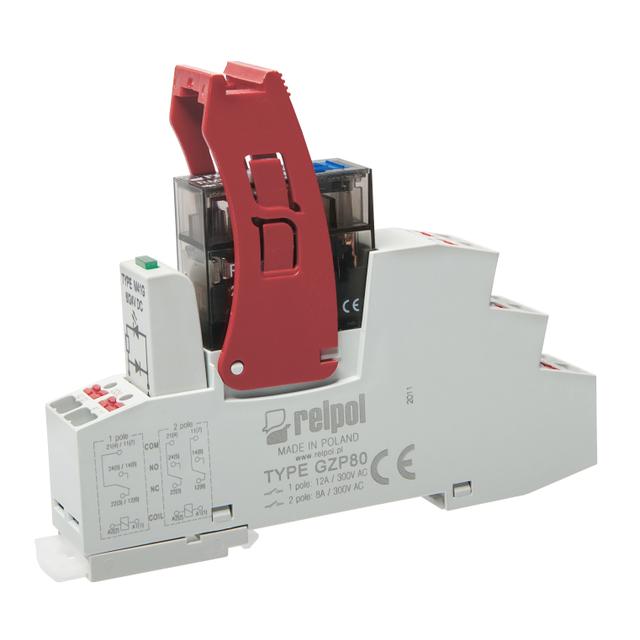 Przekaźnik interfejsowy Push‑in 2P 24VDC 8A AgNi PI84P‑024DC‑M41G‑PS‑2012 864845 RELPOL