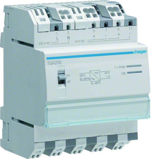KNX e/s Zasilacz 24V DC 1A DMS 4 mod TGA200 HAGER