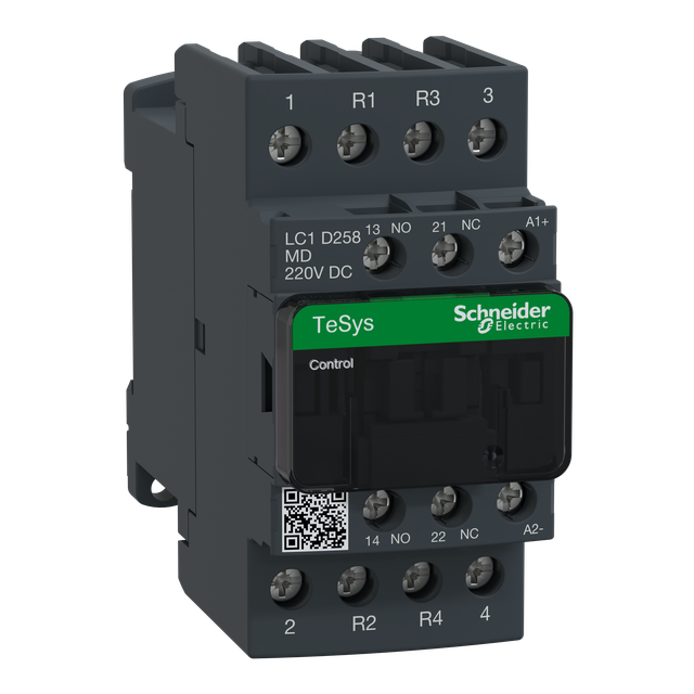Stycznik 4 bieguny I=40A AC-1 styki 2 NO+2 NC napięcie cewki 220 V DC LC1D258MD Schneider
