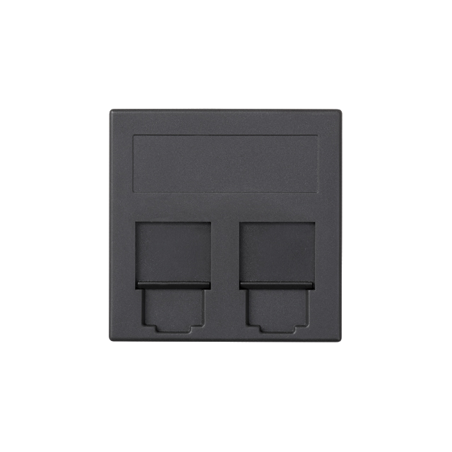 Simon Connect Płytka S500 2x RJ z osłonami uniwersalna szary grafit 50000089-038 KONTAKT