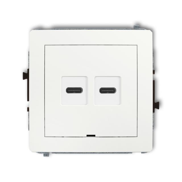 DECO Ładowarka USB podwójna 2xUSB C, 20W max., bez pola opisowego biały DCUSBBO-7 KARLIK