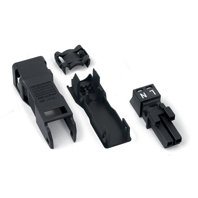 WINSTA MINI gniazdo 2-torowe czarne z obudową odciążającą naciąg