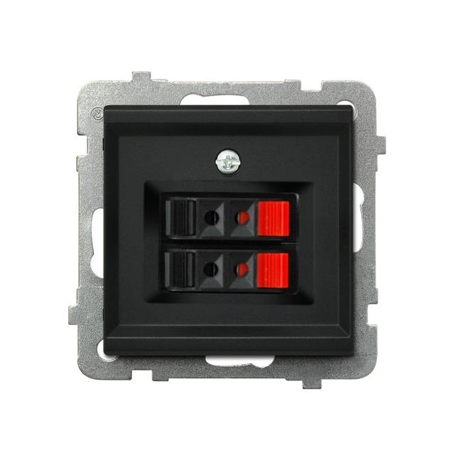 SONATA Gniazdo głośnikowe podwójne - kolor czarny metalik