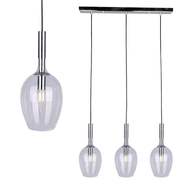 Milagro lampa wisząca Tango Clear 3xE14 chrom ML6164