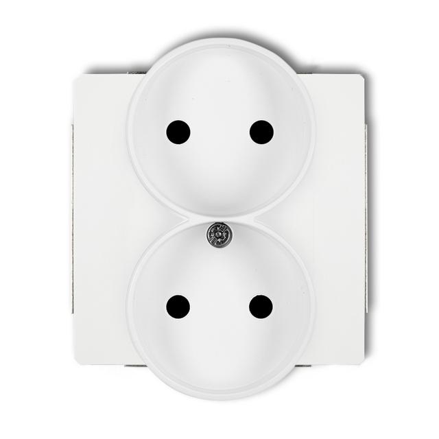 DECO Gniazdo podwójne do ramki bez uziemienia 2x2P (przesłony torów prądowych) biały mat 25DGPR-2p KARLIK