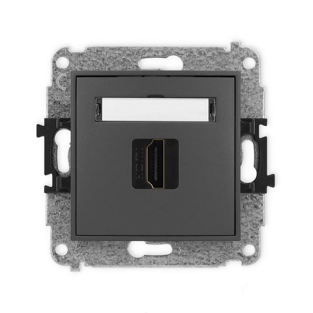 ICON Mechanizm gniazda pojedynczego HDMI 2.0 grafitowy mat