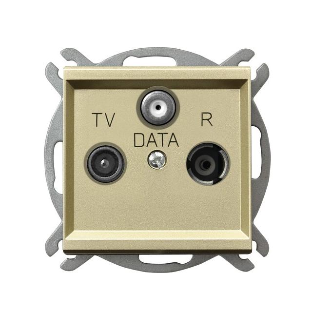 SONATA Gniazdo RTV-DATA - kolor szampański złoty
