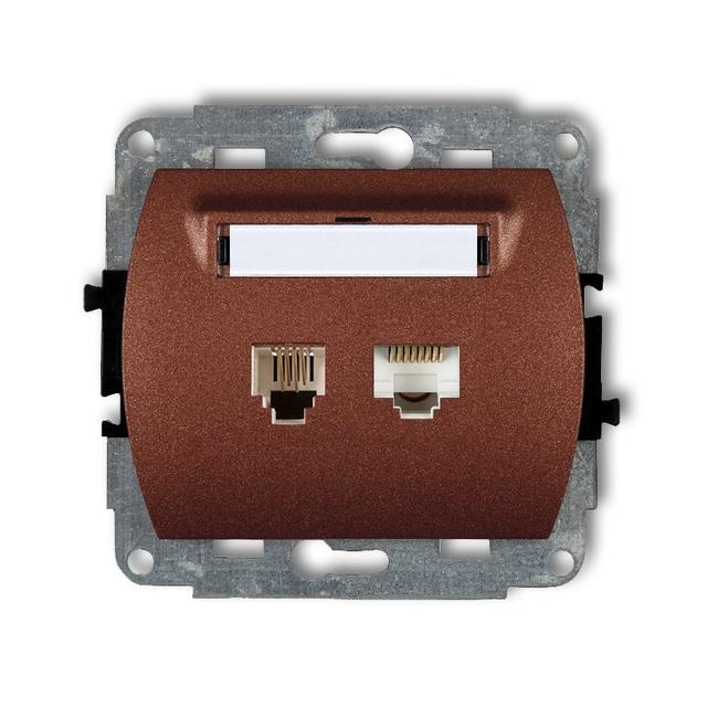 TREND Mechanizm gniazda telefonicznego pojedynczego 1xRJ11 + komputerowego pojedynczego 1xRJ45, kat.