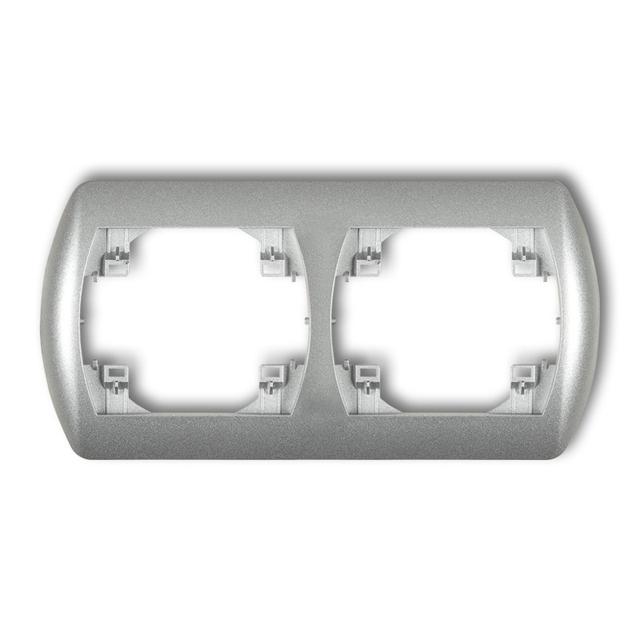 TREND Ramka pozioma podwójna srebrny metalik