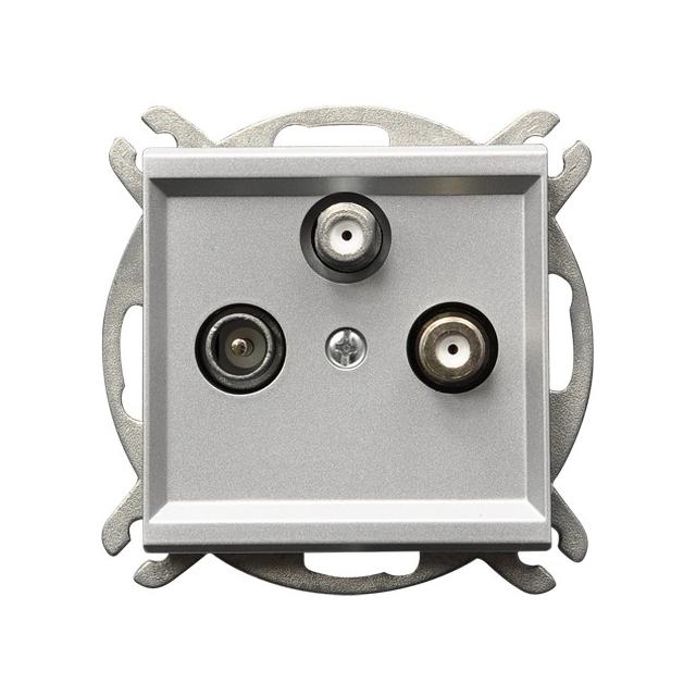 SONATA Gniazdo RTV-SAT z dwoma wyjściami SAT - kolor srebro mat