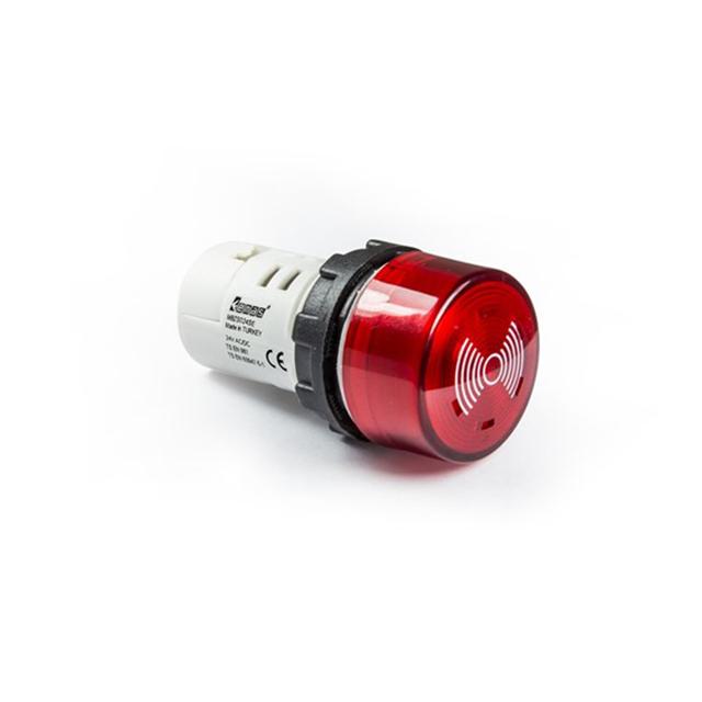 Buzzer monoblok 24V AC/DC, podświetlany, czerwony