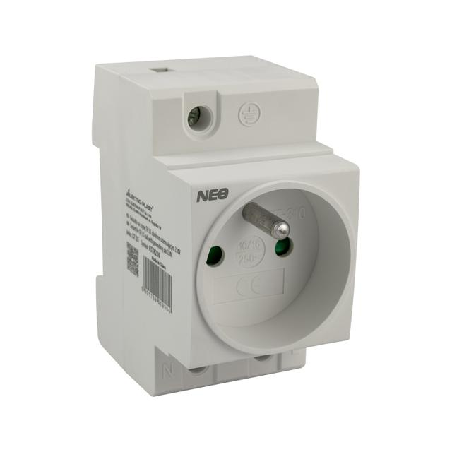 GSTH230 Gniazdo 230V na szynę TH Z-olcem uziemiającym 2P+Z-7.35 OPATÓWEK