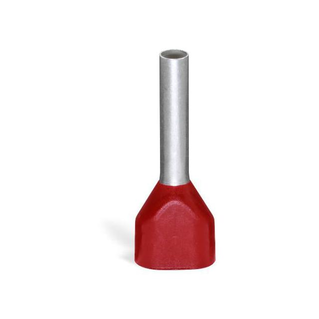 Podwójna tulejka przewodowa tulejka dla 2x1mm2 / AWG 2x18 kolor izolacji czerwony czerwona /500szt./ 216-542 WAGO