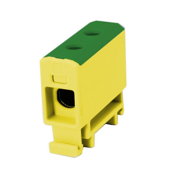 VC05-0193 ,  Złączka szynowa gwintowa AL/CU/ 2,5 - 35 mm2/ TS 35/ 1 tor, 2 otw. zaciskowe, żółto-zie