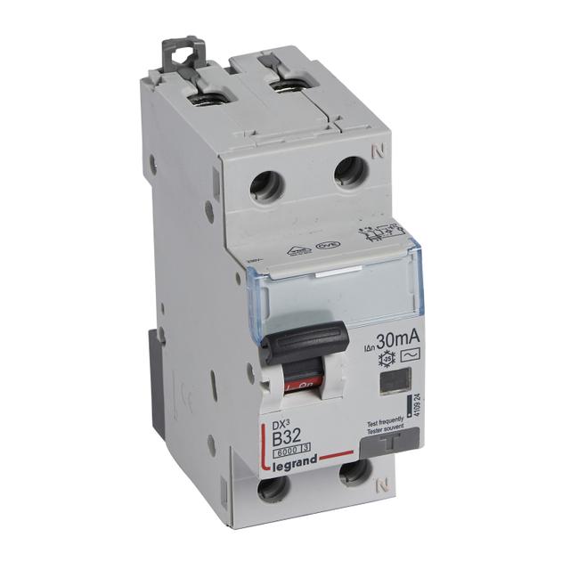 Wyłącznik Różnicowo-Nadprądowy 2P 32A B 0,03A Typ AC P312 DX3 410924 LEGRAND