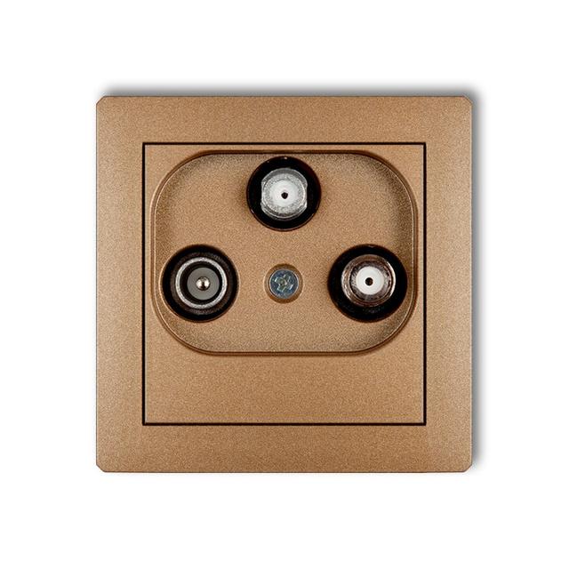 DECO Mechanizm gniazda abonenckiego RTV-SAT końcowego 1,5dB złoty metalik