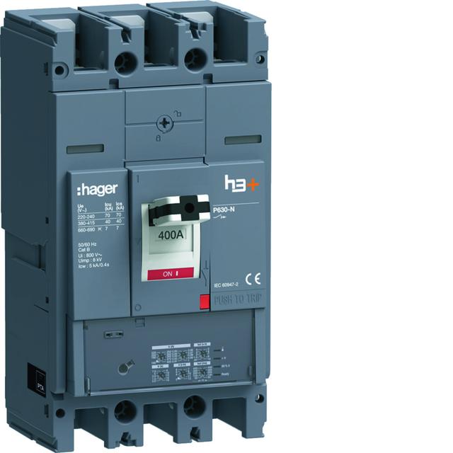 MCCB Wyłącznik mocy h3+ P630 LSI 3x400A 40kA HNW400JR HAGER