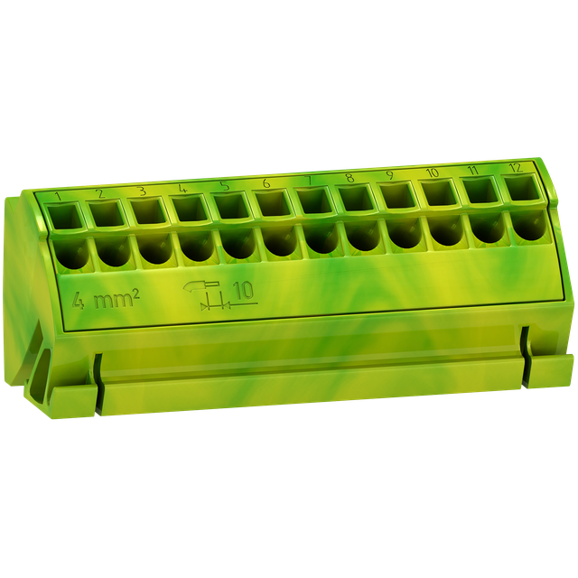 Rozdzielnice PrismaSet, komplet 4 bloków uziemiających z zaciskami sprężynowymi 12x4mm2