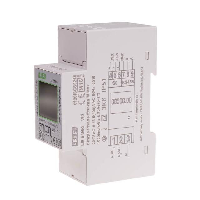 "Jednofazowy licznik zużycia energii czynnej i biernej Modbus RTU 100(5)A