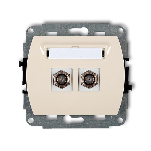 TREND Mechanizm gniazda antenowego podwójnego typu F (SAT) niklowany beżowy