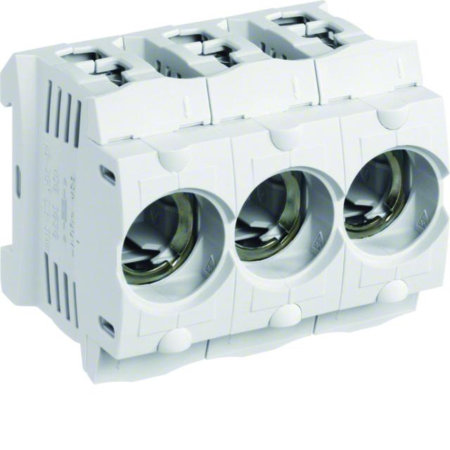 Gniazdo bezp. z tworzywa D01/3 E14 3P SIS 16A 400VAC TS35 zac.kl. 35mm2 LD047 HAGER