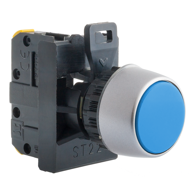 PRZYCISK KRYTY NIEBIESKI 1 ZW PIERŚCIEŃ CZARNY