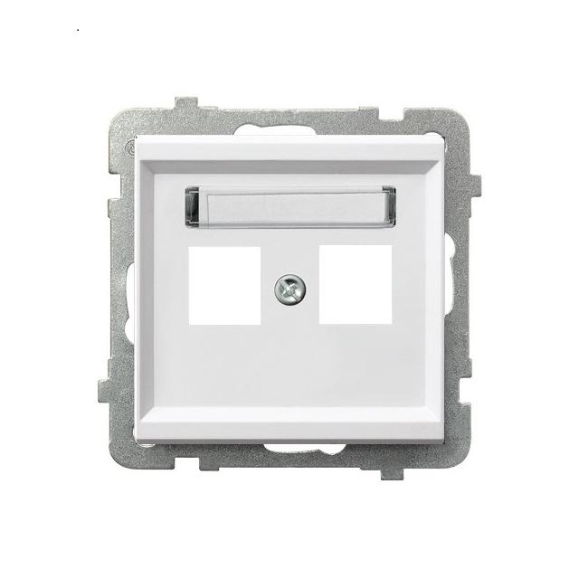 SONATA Obudowa gniazda podwójnego typu Keystone prosta - kolor biały mat