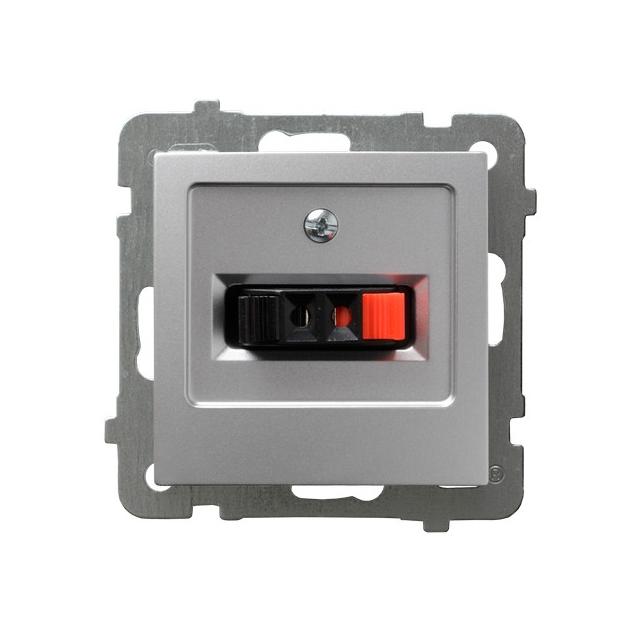 AS Gniazdo głośnikowe pojedyncze - kolor srebro GG-1G/m/18