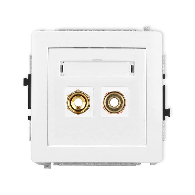 DECO Mechanizm gniazda głośnikowego pojedynczego (typu banan - czerwony i czarny, pozłacany, 4 mm2,