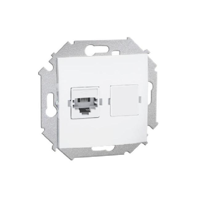 Simon 15 Gniazdo telefoniczne pojedyncze RJ12 biały 1591531-030 KONTAKT