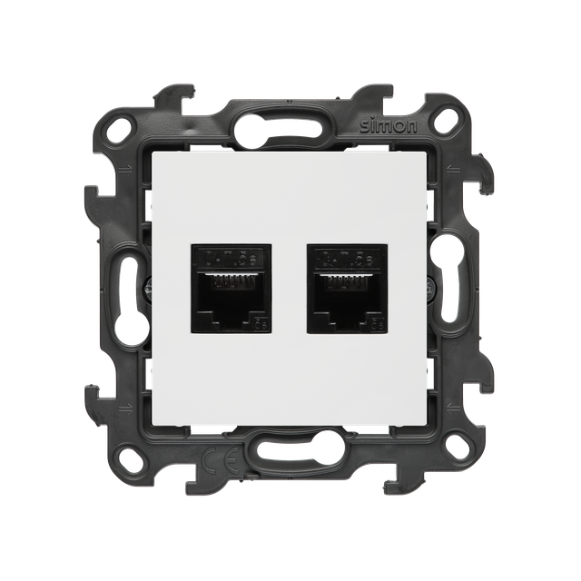 Simon 24 Gniazdo komputerowe podwójne RJ45 kat. 5e biały N52.01/11