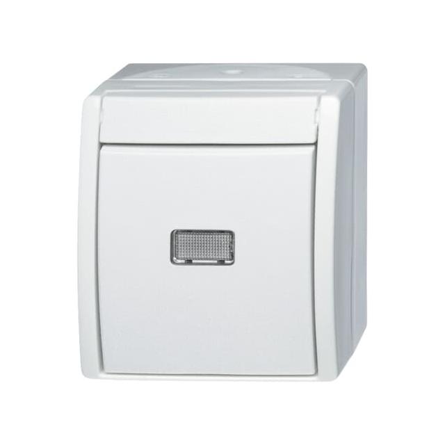 OCEAN Przycisk kołyskowy wyłącznik schodowy Z neutralnym (przezroczystym) okienkiem 1-biegunowy, Z z