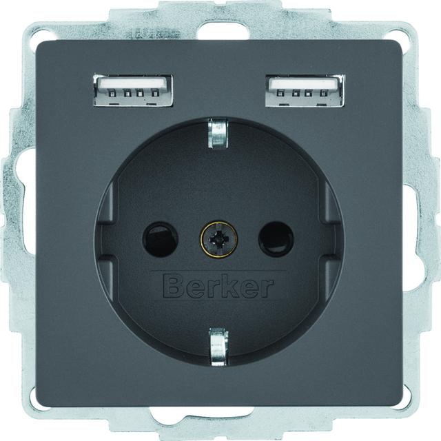 "Q.x Gniazdo SCHUKO z gniazdem ładowania USB 2,4 A