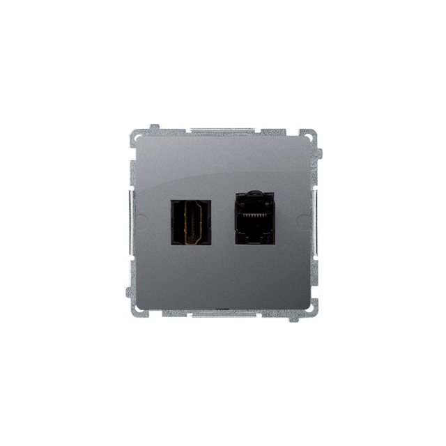 Simon Basic Gniazdo HDMI + RJ45 kat.6. stal inox BMGHRJ45.01/21 KONTAKT